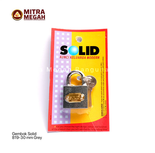 Gembok Solid 819-30 mm Grey