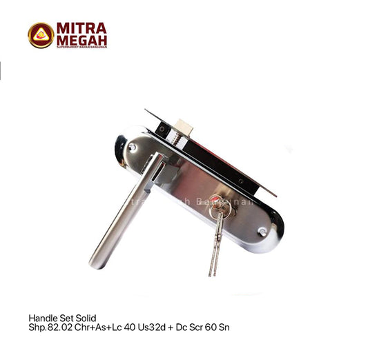 Handle Set Solid Shp.82.02 Chr+As+Lc 40 Us32d + Dc Scr 60 Sn