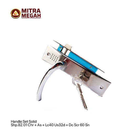 Handle Set Solid Shp.82.01 Chr + As + Lc40 Us32d + Dc Scr 60 Sn