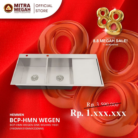 Bak Cuci Piring BCP-HMN WEGEN SINK WGHMS 11651 (1160MMX510MMX230MM)