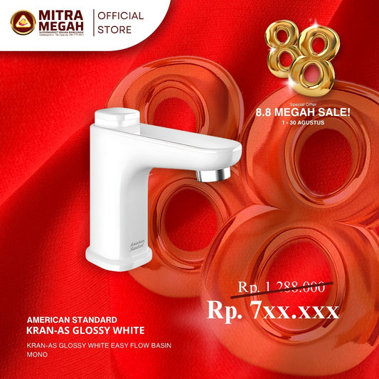 KRAN-AS GLOSSY WHITE EASY FLOW BASIN MONO