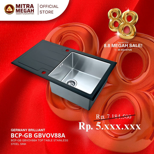Bak Cuci Piring BCP-GB GBVOV88A TOP TABLE STAINLESS STEEL SINK