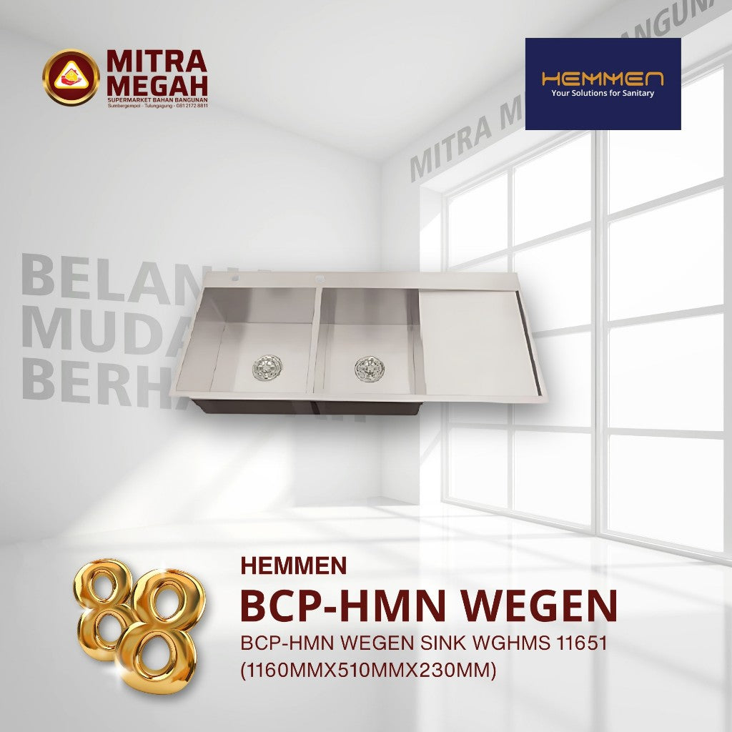 Bak Cuci Piring BCP-HMN WEGEN SINK WGHMS 11651 (1160MMX510MMX230MM)