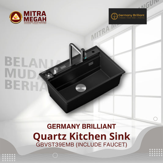 Bak Cuci Piring Germany Brilliant BCP-GB GBVST39EMB QUARTZ KITCHEN SINK (INCLUDE FAUCET)