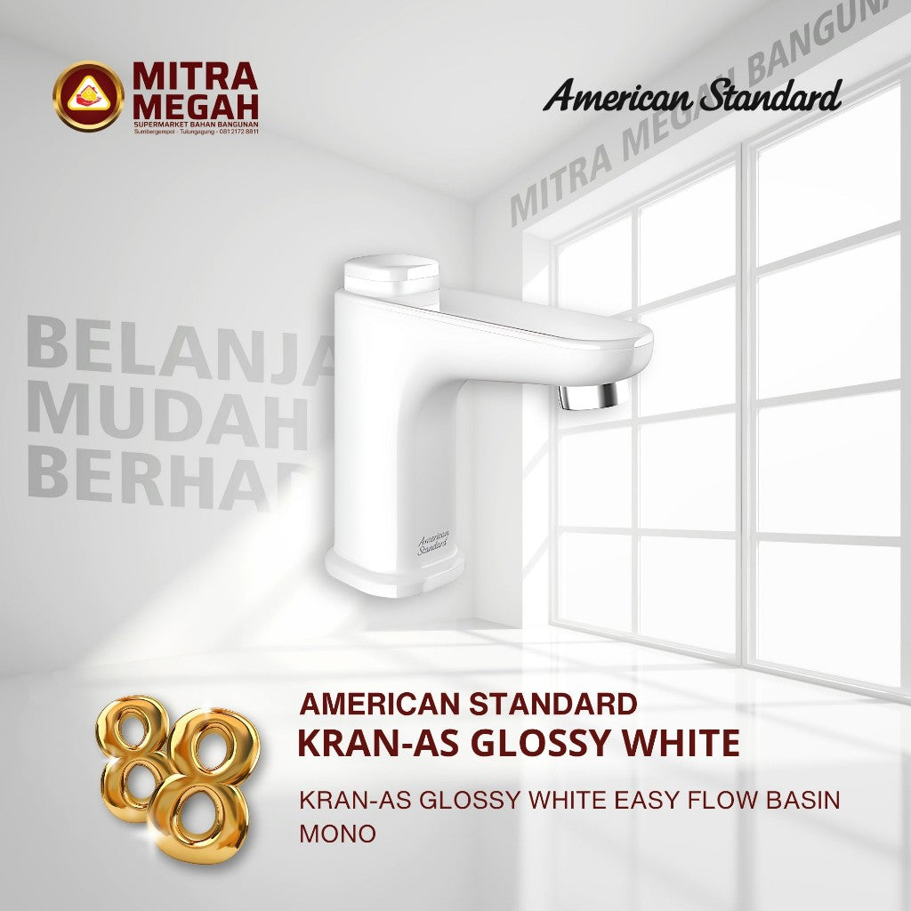 KRAN-AS GLOSSY WHITE EASY FLOW BASIN MONO