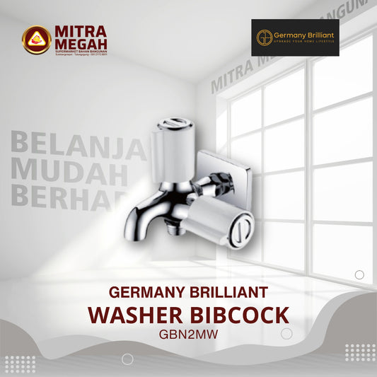 Germany Brilliant Kran/Keran Tembok 2 Cabang KRAN-GB GBN2MW WASHER BIBCOCK
