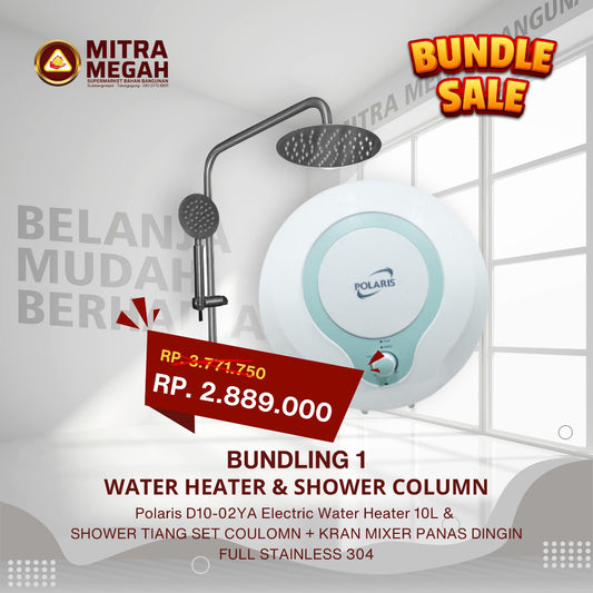 BUNDLING 1 PEMANAS AIR POLARIS DAN SHOWER COLUMN FIO